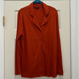 Cosabella Long Sleeve Button Down Pajama Top Orange XL and bottoms